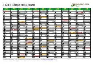 Calendário 2024 Rio de Janeiro