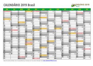 Calendário 2019 Rio<br />
Grande do Norte